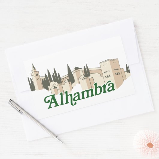 Alhambra Rechthoekige Sticker (Envelop)