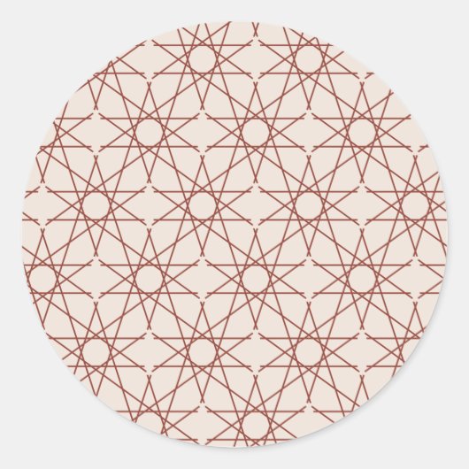 Alhambra Roos Geometrie Ronde Sticker (Voorkant)
