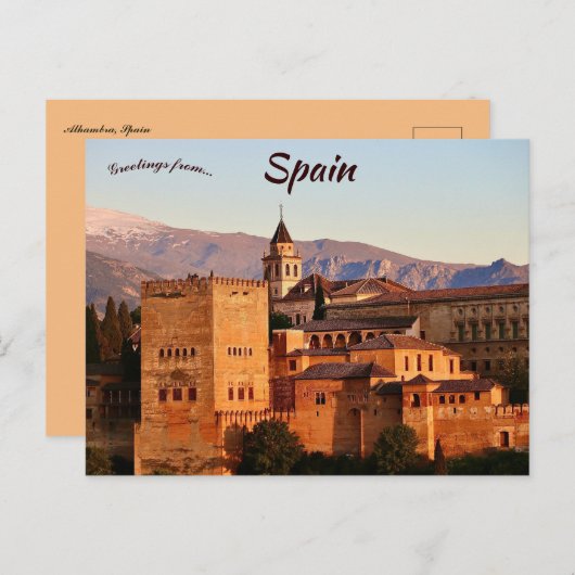 Alhambra Spanje Briefkaart (Voorkant / Achterkant)