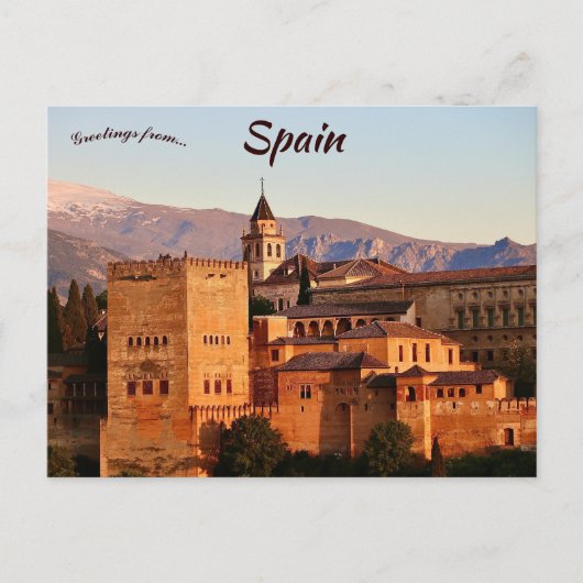Alhambra Spanje Briefkaart (Voorkant)