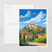 Alhambra Spanje Kunst vintage reisillustratie Briefkaart (Voorkant / Achterkant)