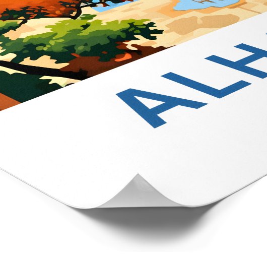 Alhambra Spanje Reisprint Poster (Hoek)