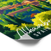 Alhambra Spanje vintage reisillustratie Poster (Hoek)