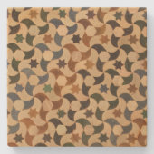 Alhambra Star Mosaic Warm-Hue Stenen Onderzetter (Voorkant)