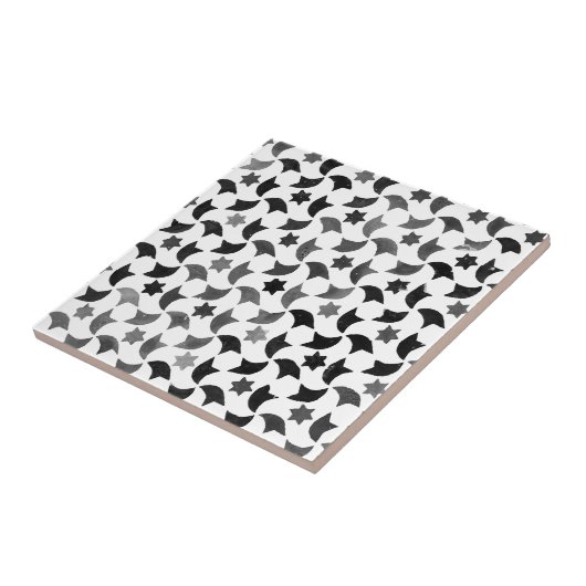 Alhambra Stars Mosaic Transparent Background Tegeltje (Zijkant)