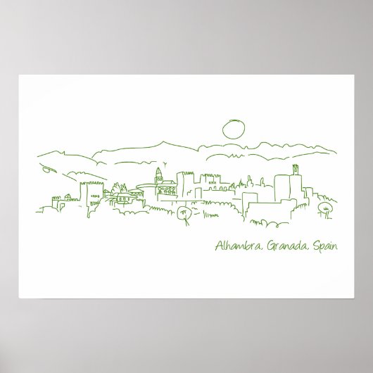 Alhambra Sunset Poster (Voorkant)