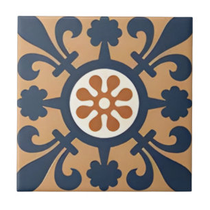 Alhambra-tegels, oud mooi bloempatroon tegeltje