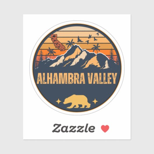 Alhambra Valley, California Sticker (Vel)