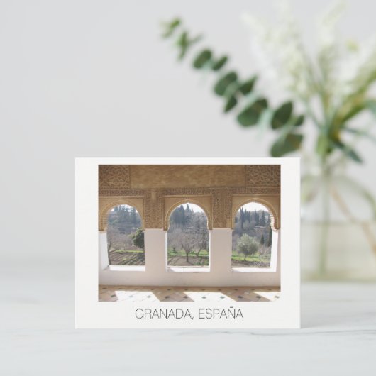 Alhambra windows ~ Granada, Spanje Briefkaart (Staand voorkant)