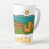 Alhambra Zonsondergang 2 Latte Mok (Rechterhoek)