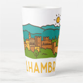 Alhambra Zonsondergang 2 Latte Mok (Voorkant)