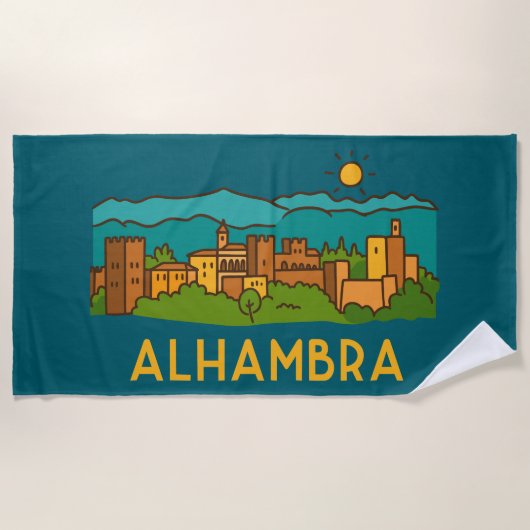 Alhambra Zonsondergang 2 Strandlaken (Voorkant)