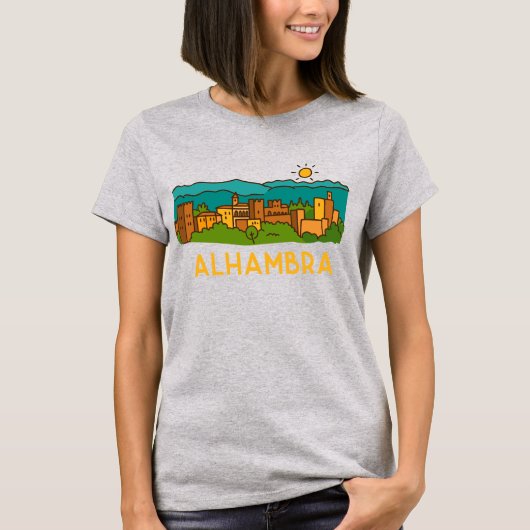 Alhambra Zonsondergang 2 T-shirt (Voorkant)