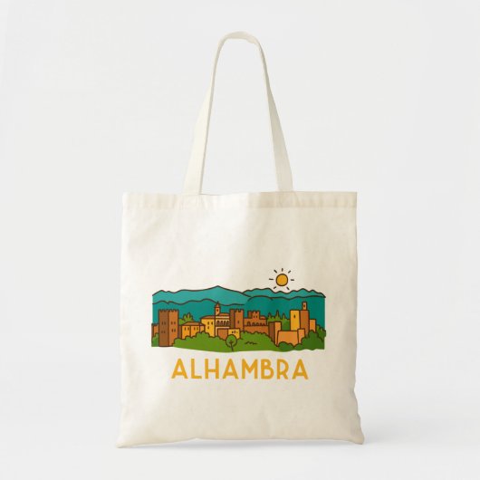 Alhambra Zonsondergang 2 Tote Bag (Voorkant)