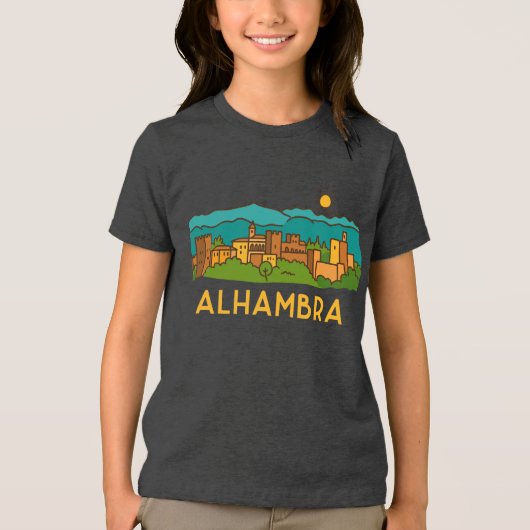Alhambra Zonsondergang 2 Tri-Blend Shirt (Voorkant)