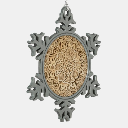 Alhambrapatroon Tin Sneeuwvlok Ornament (Links)