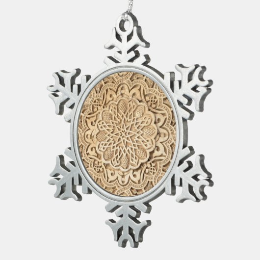 Alhambrapatroon Tin Sneeuwvlok Ornament (Rechts)