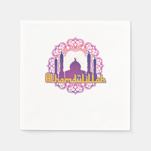 Alhamdulilah Islam Moskemoslim Allah Osamic Gift Servet (Voorkant)