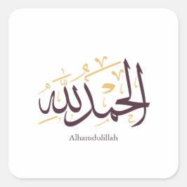 Alhamdulillah Arabic Calligraphy – Elegant Thuluth Vierkante Sticker