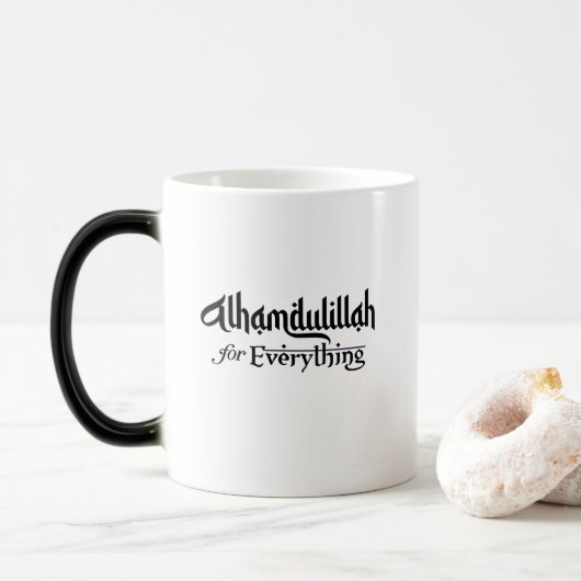Alhamdulillah for Everything Minimal Islamic Gift Magische Mok (Met donut)