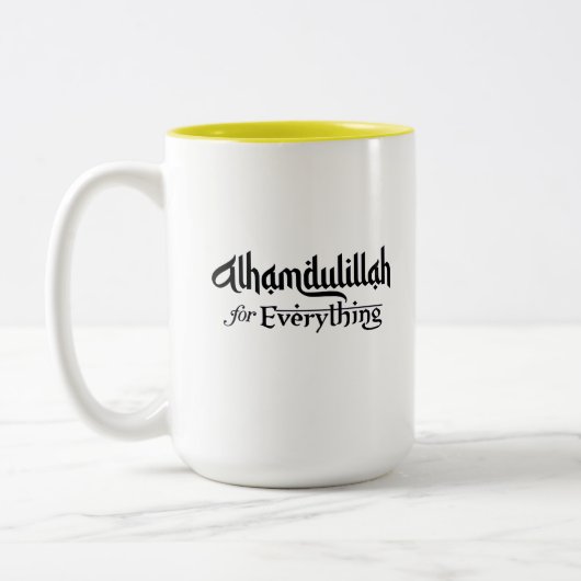 Alhamdulillah for Everything Minimal Islamic Gift Tweekleurige Koffiemok (Links)