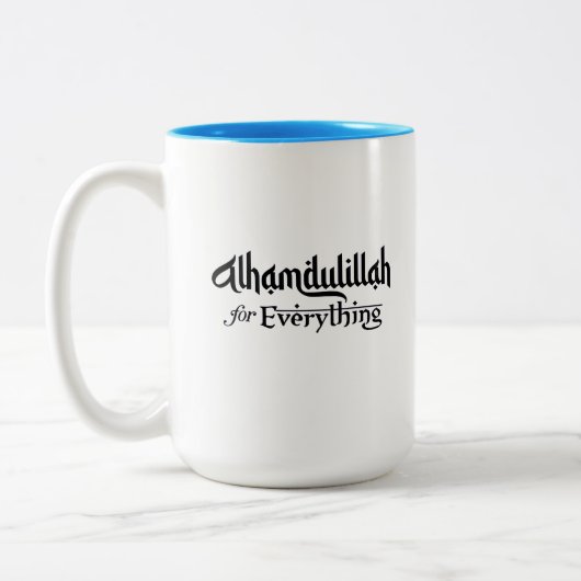 Alhamdulillah for Everything Minimal Islamic Gift Tweekleurige Koffiemok (Links)