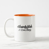 Alhamdulillah for Everything Minimal Islamic Gift Tweekleurige Koffiemok (Links)