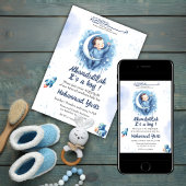 Alhamdulillah het is een blauwe aqeeqah moslim bab kaart