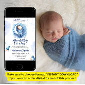 Alhamdulillah het is een blauwe aqeeqah moslim bab kaart