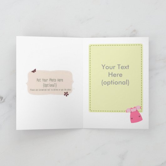 Alhamdulillah Het is een meisje pasgeboren Kaart (Binnen)