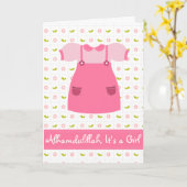 Alhamdulillah Het is een meisje pasgeboren Kaart (Gele Bloem)