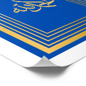 Alhamdulillah In het Arabisch in Gouden en Blauwe  Poster (Hoek)