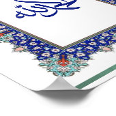 Alhamdulillah Ottomaanse stijl Lijst Blauw Poster (Hoek)
