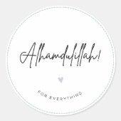 Alhamdulillah Ronde Sticker (Voorkant)