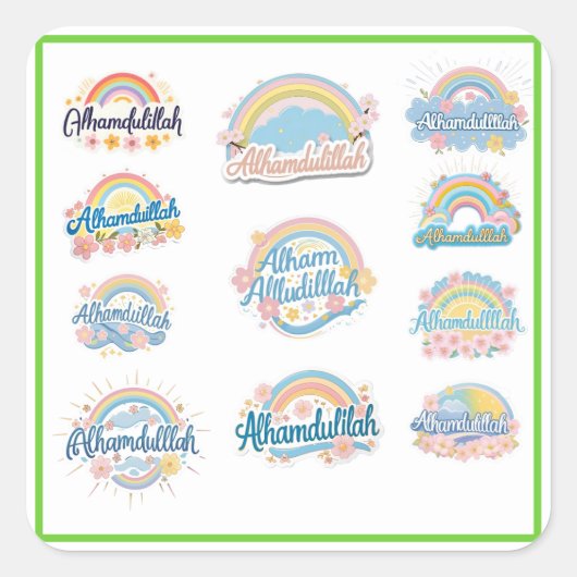 Alhamdulillah Sticker – Pastel Herinnering aan Dan (Voorkant)