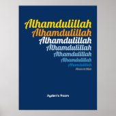 Alhamdulillah Typografie Royal Blue Nursery Custom Poster (Voorkant)