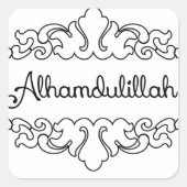 Alhamdulillah Vierkante Sticker (Voorkant)