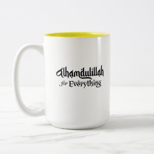 Alhamdulillah voor Alles Minimaal Islamitisch Cade Tweekleurige Koffiemok
