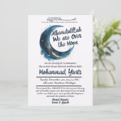 Alhamdulillah we zijn over maan moslim baby geboor kaart (Staand voorkant)