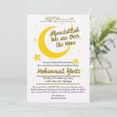Alhamdulillah we zijn over maan moslim geboorte an kaart (Staand voorkant)