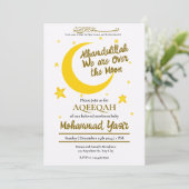 Alhamdulillah we zijn over Moon Aqeeqah Moslim bab Kaart (Staand voorkant)