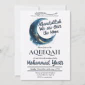Alhamdulillah we zijn over Moon Aqeeqah Moslim bab Kaart (Voorkant)