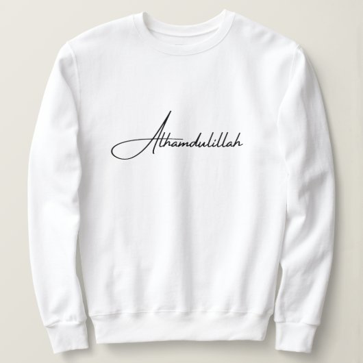 Alhamdulillah Wit Minimaal Islamitisch Moslim Trui (Design voorkant)