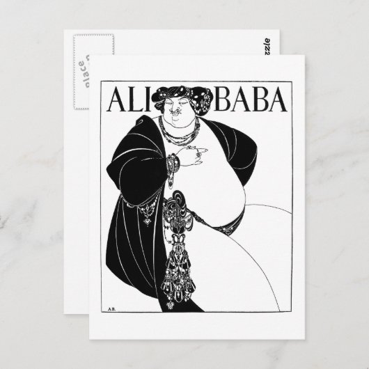 Ali Baba, Aubrey Beardsley Briefkaart (Voorkant / Achterkant)