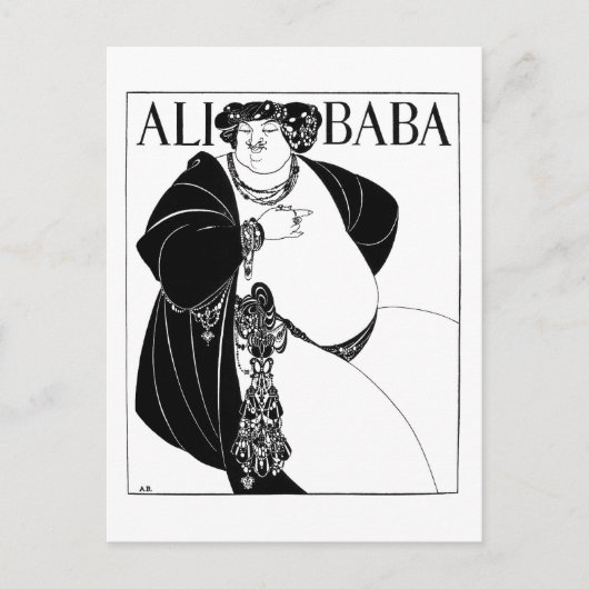 Ali Baba, Aubrey Beardsley Briefkaart (Voorkant)