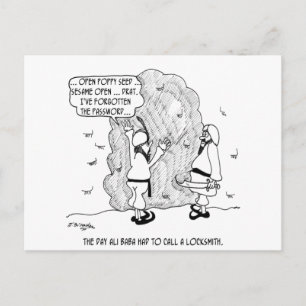 Ali Baba vergeet zijn wachtwoord Briefkaart