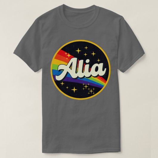 Alia regenboog in ruimte  stijl t-shirt (Design voorkant)