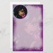 "Aliah" Hibiscus Fairy Fantasy Art van Hannah Lynn Briefpapier (Voorkant / Achterkant)