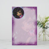 "Aliah" Hibiscus Fairy Fantasy Art van Hannah Lynn Briefpapier (Staand voorkant)