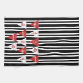 Alica in Wonderland Red White Bunting Towel Theedoek (Horizontaal)